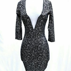 Silver Sparkle v-neck party dress